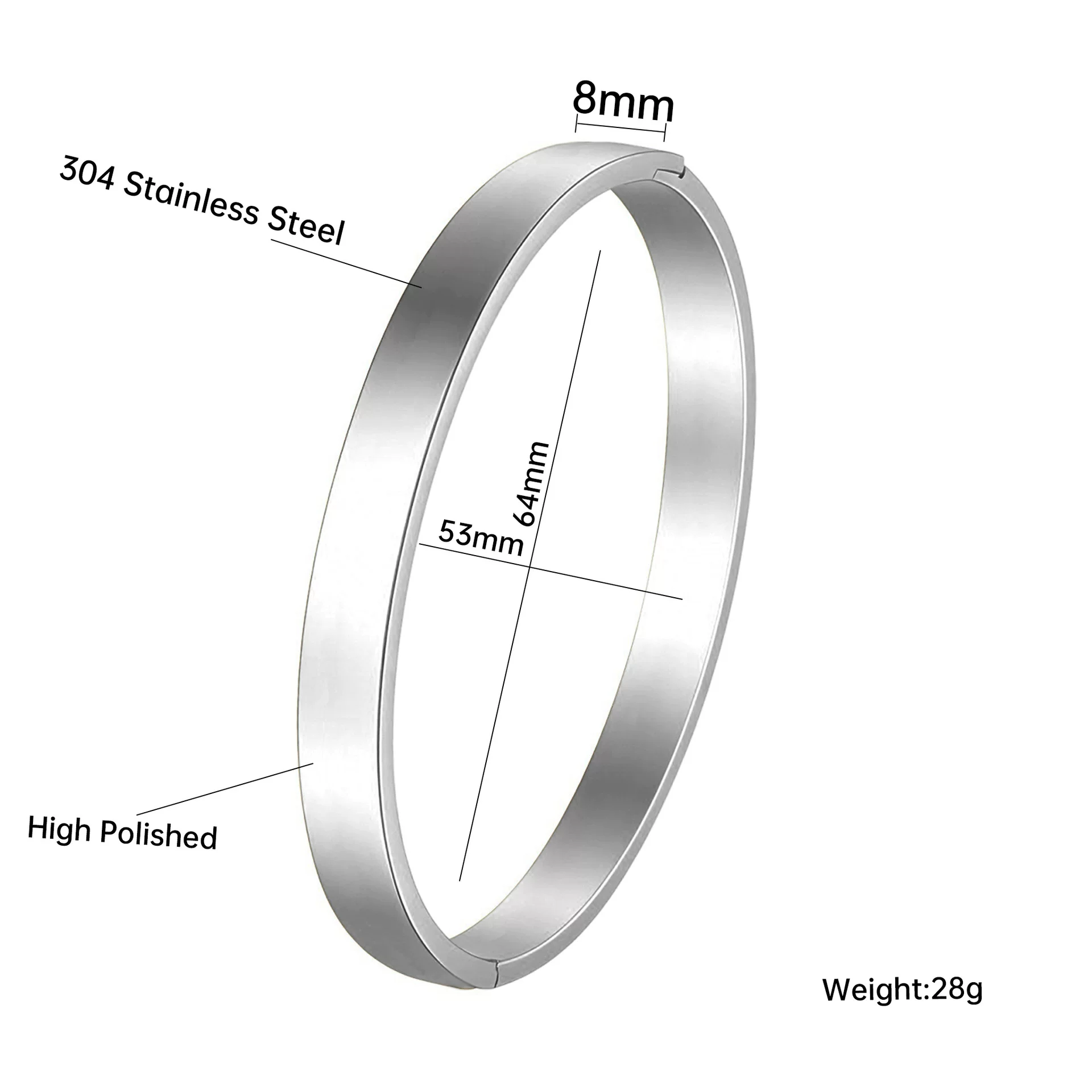 นำเข้าเครื่องประดับ — Cross-border ยุโรปและอเมริกา Simple Glossy BUCKLE สร้อยข้อมือ 4mm6mm8mm กว้าง 18K Gold-Plated คู่สร้อยข้อมือสแตนเลสสร้อยข้อมือ