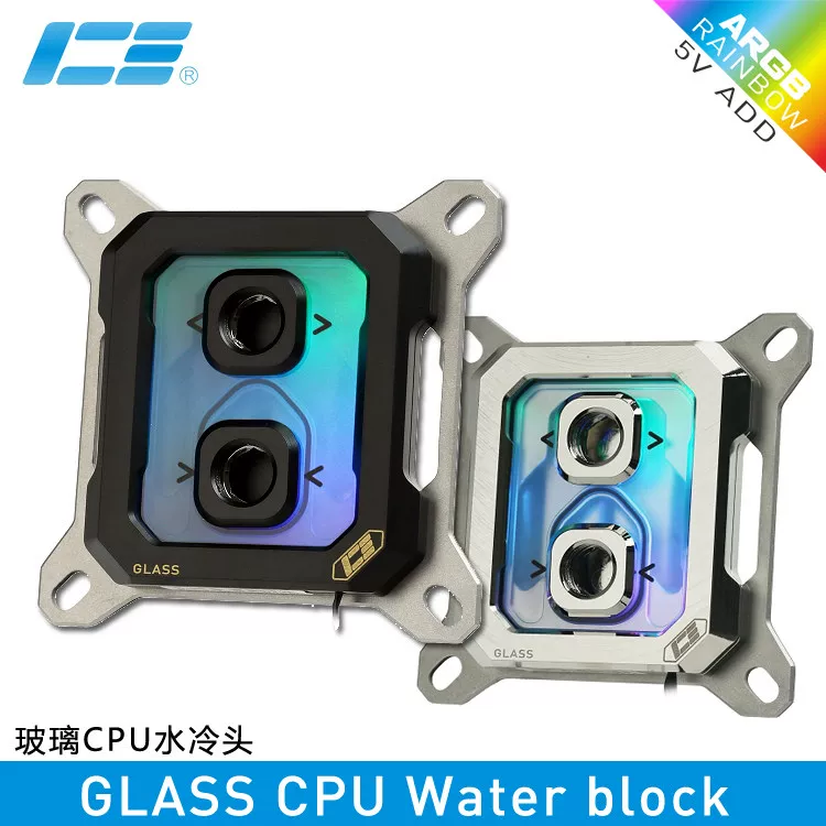 นำเข้าอุปกรณ์คอมพิวเตอร์ — IceMan คูลเลอร์แก้ว CPU Water Block ICE-GLS เข้ากันได้กับ Intel LGA1851/AMD AM5