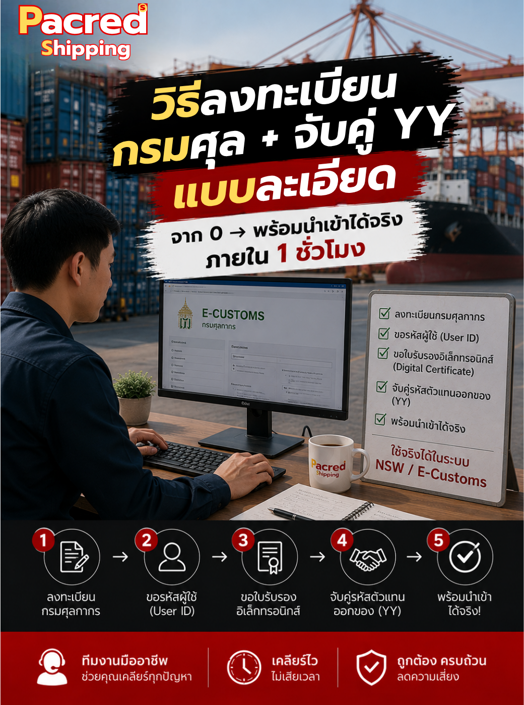 วิธีลงทะเบียนกรมศุลกากร + จับคู่ Paperless แบบละเอียด