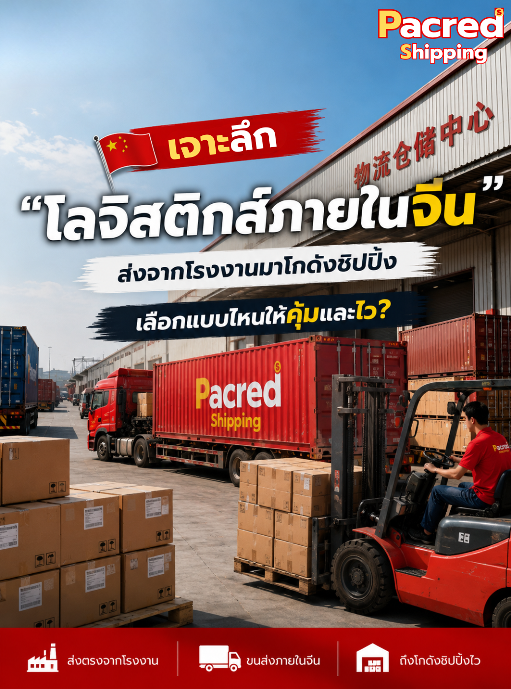 เจาะลึก "โลจิสติกส์ภายในจีน" — ส่งจากโรงงานมาโกดังชิปปิ้ง เลือกแบบไหนคุ้มและไว