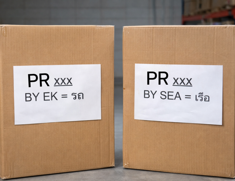 ตัวอย่าง Shipping Mark Pacred